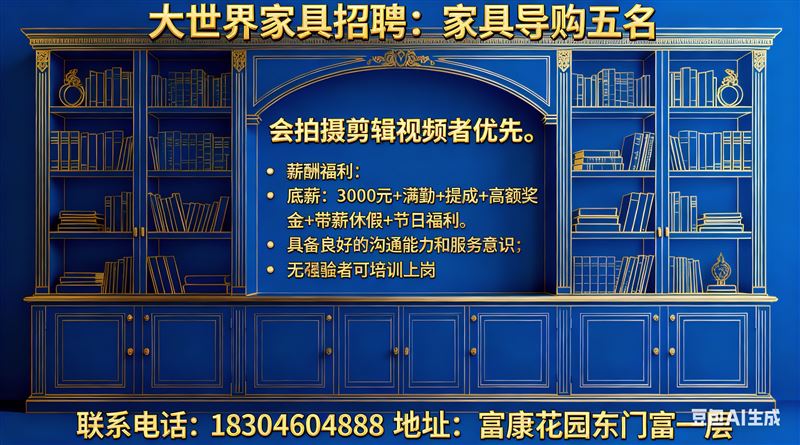 勃利县大世界家具招聘